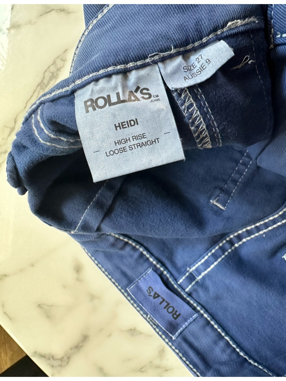 ROLLA'S Navy Blue High-Rise Loose Straight Pants - Picture 2 of 4